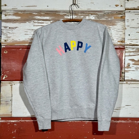 Independent Trading Company Tops - Independent Trading Company Happy Graphic Crewneck Pullover Sweatshirt